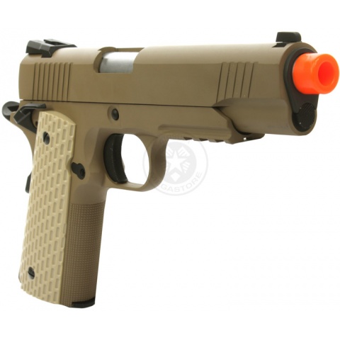 350 FPS WE Desert Warrior 5.1 M1911 Metal Gas Blowback Airsoft Pistol