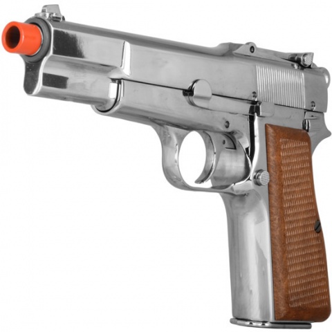 WE Tech Full Metal Browning M1935 Airsoft Gas Blowback Pistol - SILVER