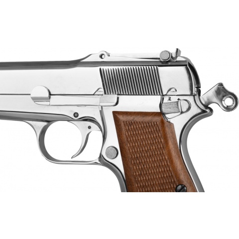 WE Tech Full Metal Browning M1935 Airsoft Gas Blowback Pistol - SILVER