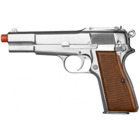 WE Tech Full Metal Browning M1935 Airsoft Gas Blowback Pistol - SILVER