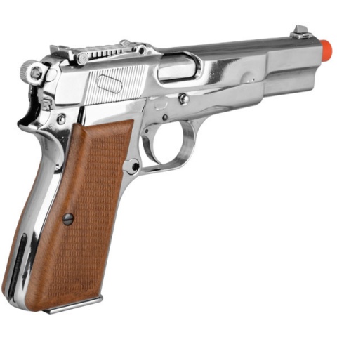 WE Tech Full Metal Browning M1935 Airsoft Gas Blowback Pistol - SILVER