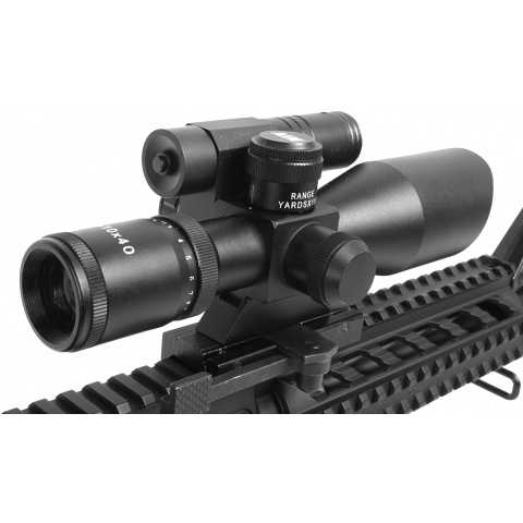 AIM Sports 2.5-10x40 QRM Dual Red & Green Illuminated Scope w/ Laser
