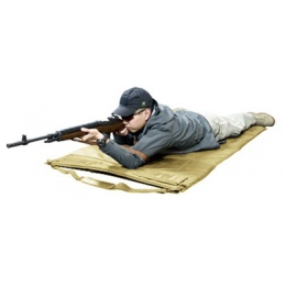 VISM Airsoft Tactical Padded PVC Shooting Mat w/ MOLLE Panel - TAN