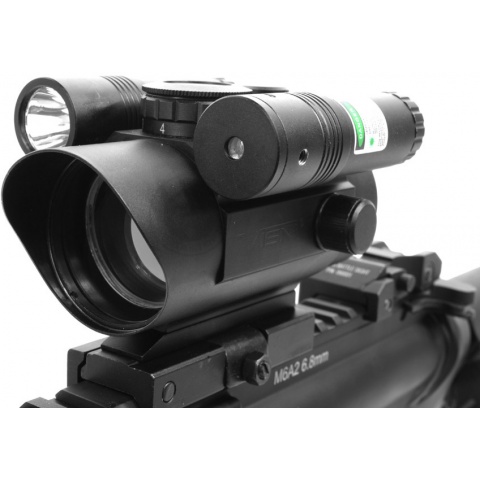 VISM Airsoft 7-Intensity Red Dot Scope w/ Green Laser Flashlight Combo