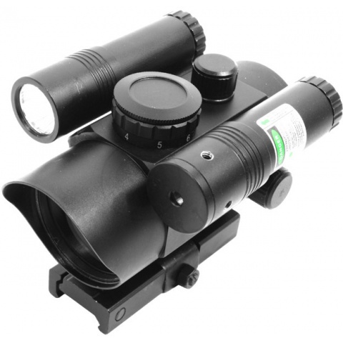 VISM Airsoft 7-Intensity Red Dot Scope w/ Green Laser Flashlight Combo