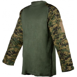Rothco Woodland Digital Camouflage Combat Shirt - w/ Elbow Pads