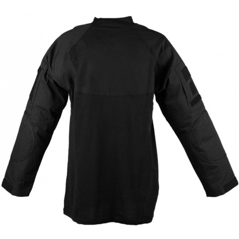 Rothco Tactical Black Combat Shirt - w/ Exterior Pockets & Elbow Pads