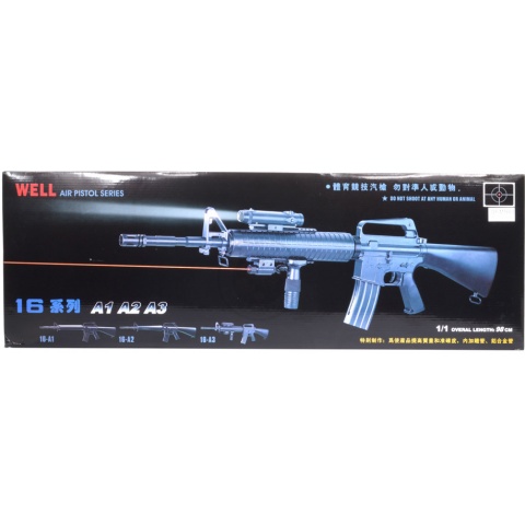 300 FPS WellFire M16A3 Spring Airsoft Rifle - w/ Tactical Accessories