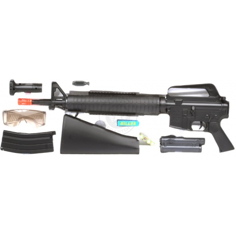 300 FPS WellFire M16A3 Spring Airsoft Rifle - w/ Tactical Accessories