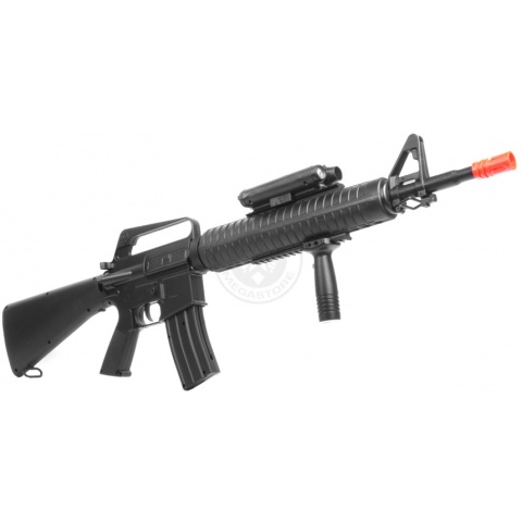 300 FPS WellFire M16A3 Spring Airsoft Rifle - w/ Tactical Accessories