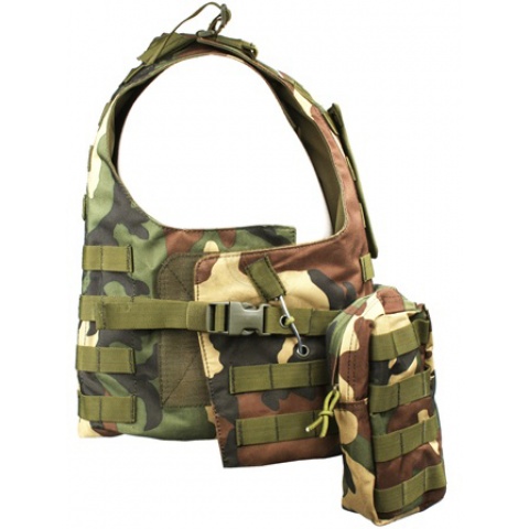 AMA MOLLE Modular Plate Carrier w/ 6 Pouches - WOODLAND