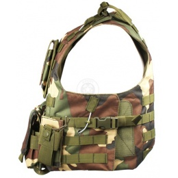 AMA MOLLE Modular Plate Carrier w/ 6 Pouches - WOODLAND
