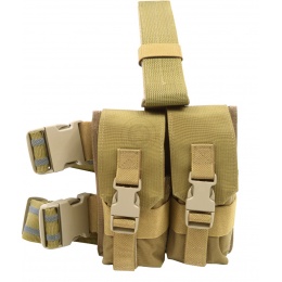Flyye Industries MOLLE Drop Leg M4 Double Mag Pouch - COYOTE BROWN