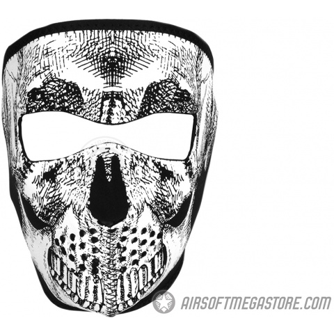 Zan Headgear Airsoft Neoprene Skull Full Face Mask - BLACK & White