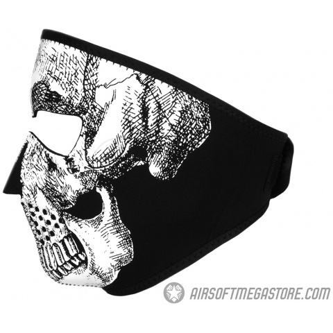 Zan Headgear Airsoft Neoprene Skull Full Face Mask - BLACK & White
