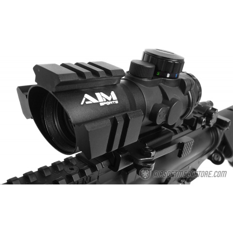 AIM Sports 4x32 Tri-Illuminated Red / Green / Blue Dot QD Rifle Scope