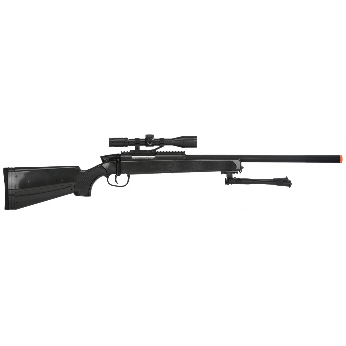  420 FPS Durable Polymer MK51 Bolt Action Airsoft Sniper Rifle  Full Metal Bolt w/Scope (Black) : Sports & Outdoors