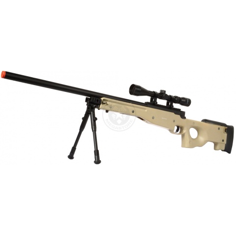 WellFire MK96 Bolt Action AWP Sniper Rifle w/ Scope and Bipod - TAN