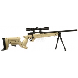 WellFire SR22 Bolt Action Type 22 Sniper Rifle w/ Scope + Bipod - TAN