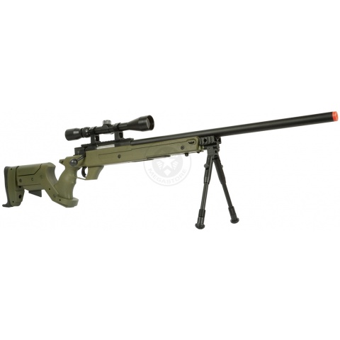 425 FPS WellFire SR22 Airsoft Sniper Rifle w/ Scope and Bipod - OD