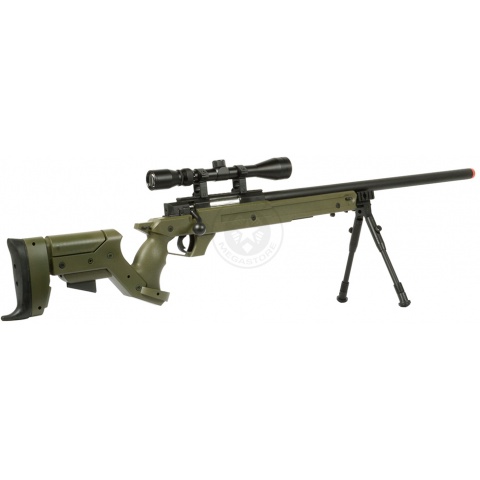 425 FPS WellFire SR22 Airsoft Sniper Rifle w/ Scope and Bipod - OD
