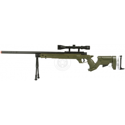 WellFire SR22 Bolt Action Type 22 Sniper Rifle w/ Scope & Bipod - OD