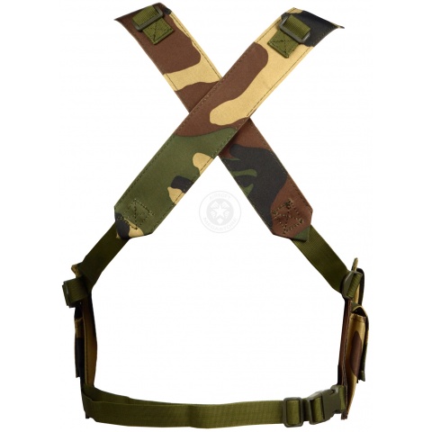 AMA 600D Rugged 6x Magazine Pouch Tactical Chest Rig - WOODLAND CAMO