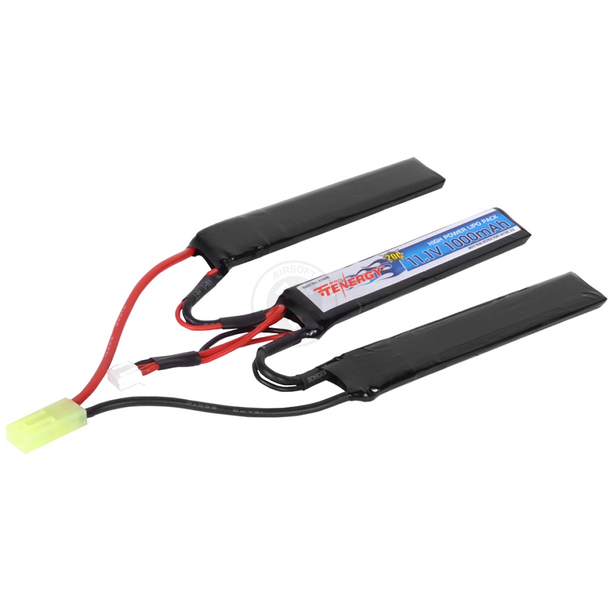 Tenergy 11.1V 1000mAh Lithium Polymer LiPo Airsoft Crane Stock Battery