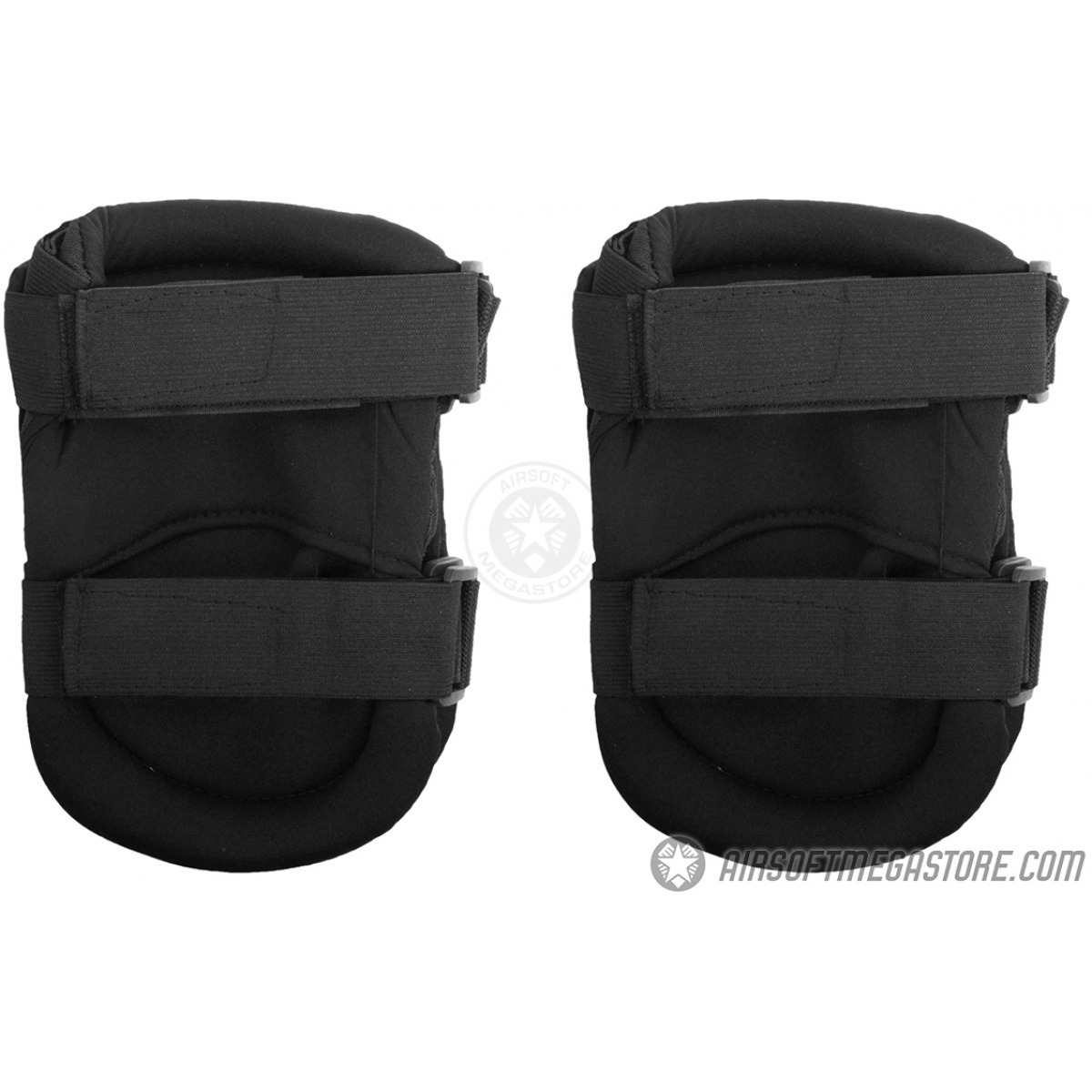 GForce Outdoor Tactical Knee Pads w/ Nonslip Rubber Cap BLACK Airsoft Megastore