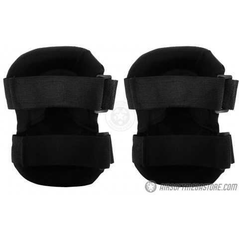 G-Force Outdoor Tactical Elbow Pads w/ Nonslip Rubber Cap - BLACK