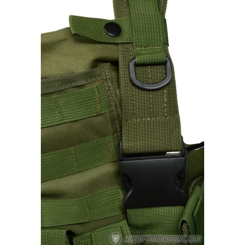 G-Force Warrior MOLLE Chest Rig - w/ 6 Mag Pouches - OD GREEN