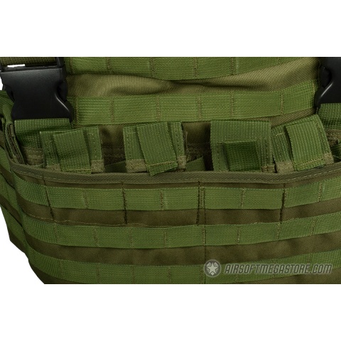 G-Force Warrior MOLLE Chest Rig - w/ 6 Mag Pouches - OD GREEN
