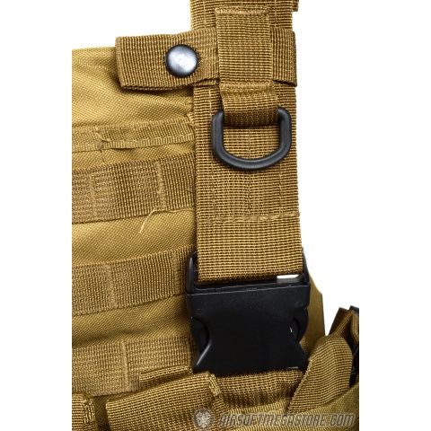 G-Force Warrior MOLLE Chest Rig w/ 6 Mag Pouches - COYOTE BROWN