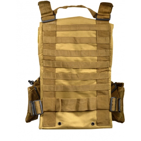 G-Force Warrior MOLLE Chest Rig w/ 6 Mag Pouches - COYOTE BROWN
