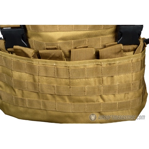 G-Force Warrior MOLLE Chest Rig w/ 6 Mag Pouches - COYOTE BROWN