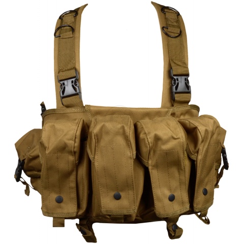 G-Force Airsoft AK-Style Magazine 6-Pocket Chest Rig - COYOTE BROWN