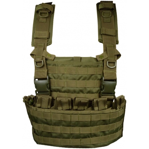G-Force 1000D Construction MOLLE 6x Pouch Airsoft Chest Rig - OD