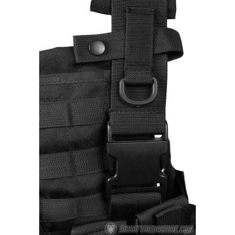 G-Force Warrior MOLLE 1000D Chest Rig - w/ 6 Magazine Pouches - BLACK