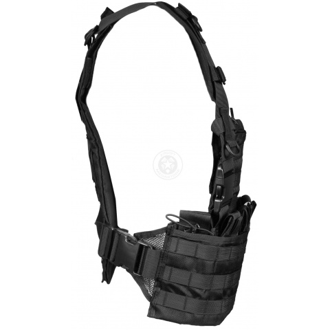 G-Force Warrior MOLLE 1000D Chest Rig - w/ 6 Magazine Pouches - BLACK
