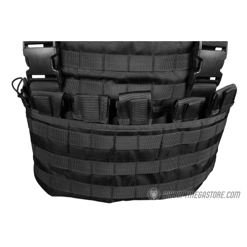 G-Force Warrior MOLLE 1000D Chest Rig - w/ 6 Magazine Pouches - BLACK