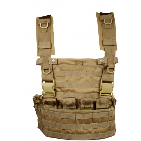 G-Force Warrior 1000D MOLLE Chest Rig - w/ 6 Mag Pouches - COYOTE