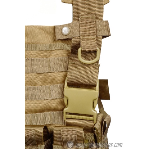 G-Force Warrior 1000D MOLLE Chest Rig - w/ 6 Mag Pouches - COYOTE