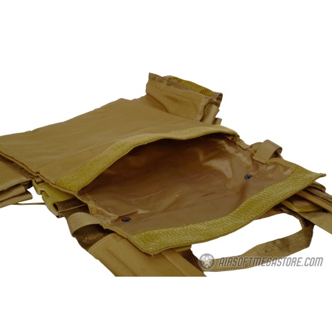 G-Force Warrior 1000D MOLLE Chest Rig - w/ 6 Mag Pouches - COYOTE