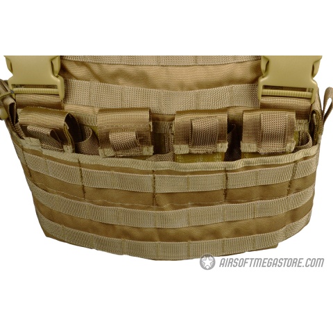 G-Force Warrior 1000D MOLLE Chest Rig - w/ 6 Mag Pouches - COYOTE