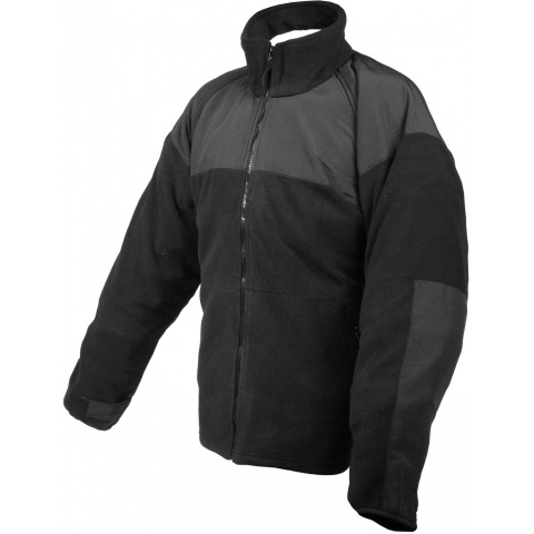 Rothco ECWCS Polar Fleece Jacket w/ Reinforced Elbows - BLACK