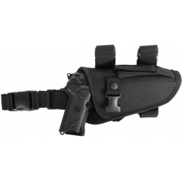 AMA Airsoft 1000D Right Handed Pistol Drop Leg Holster - BLACK
