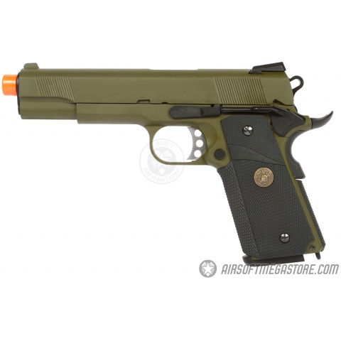 WE Tech M1911 MEU Tanio Koba Airsoft Gas Blowback Pistol - OD