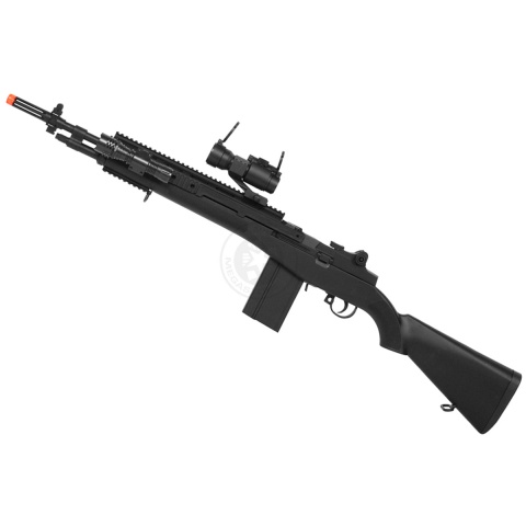 TSD M14 RIS Spring Sniper Rifle w/ Red Dot Scope & Flashlight - BLACK