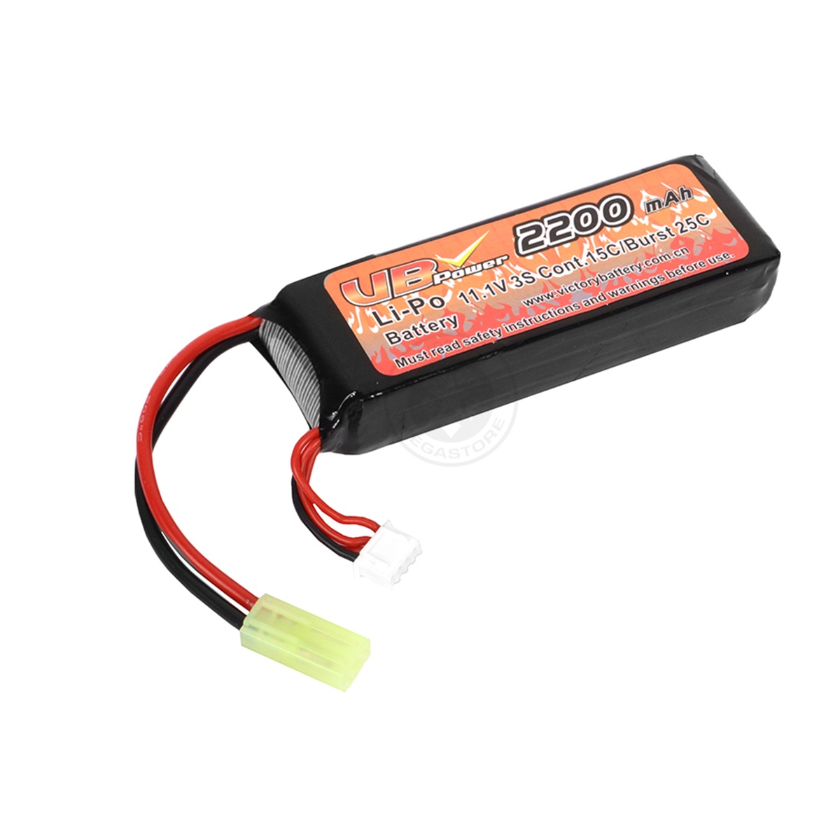 VBPower Airsoft 11.1V 15C LIPO Small Type Battery 2200 mAh Airsoft