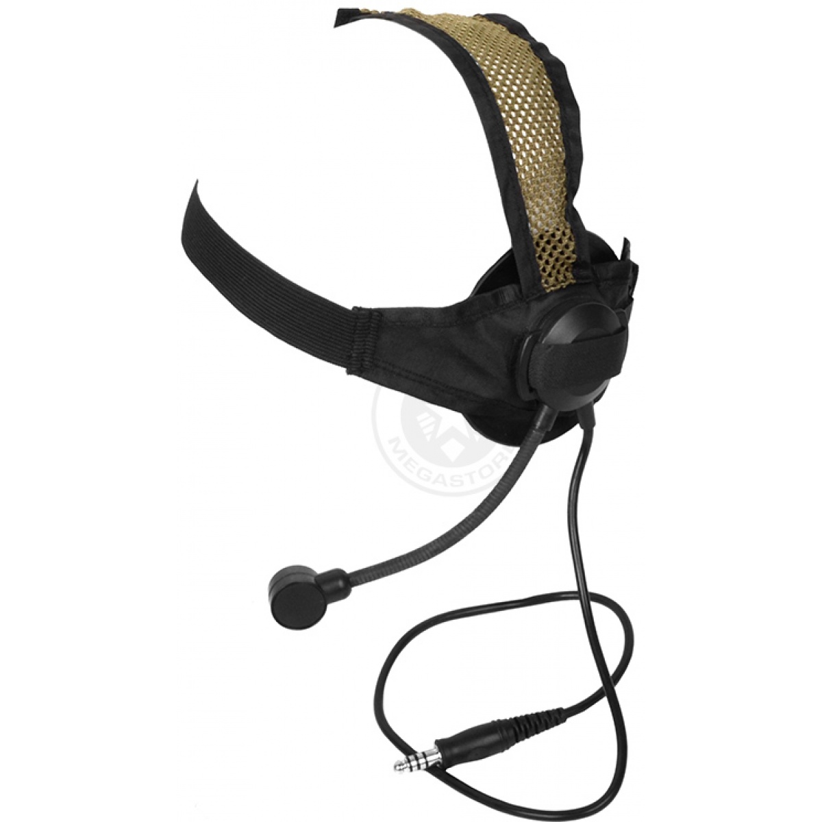 z-tactical Zselex TASC1 nylon plastica tattico Headset con spina standard militare New Z028  colore: marrone chiaro 